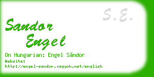 sandor engel business card